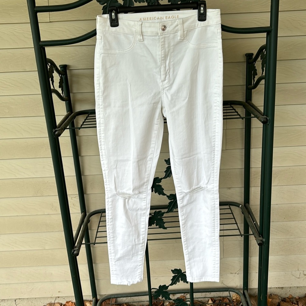 White super high rise jegging